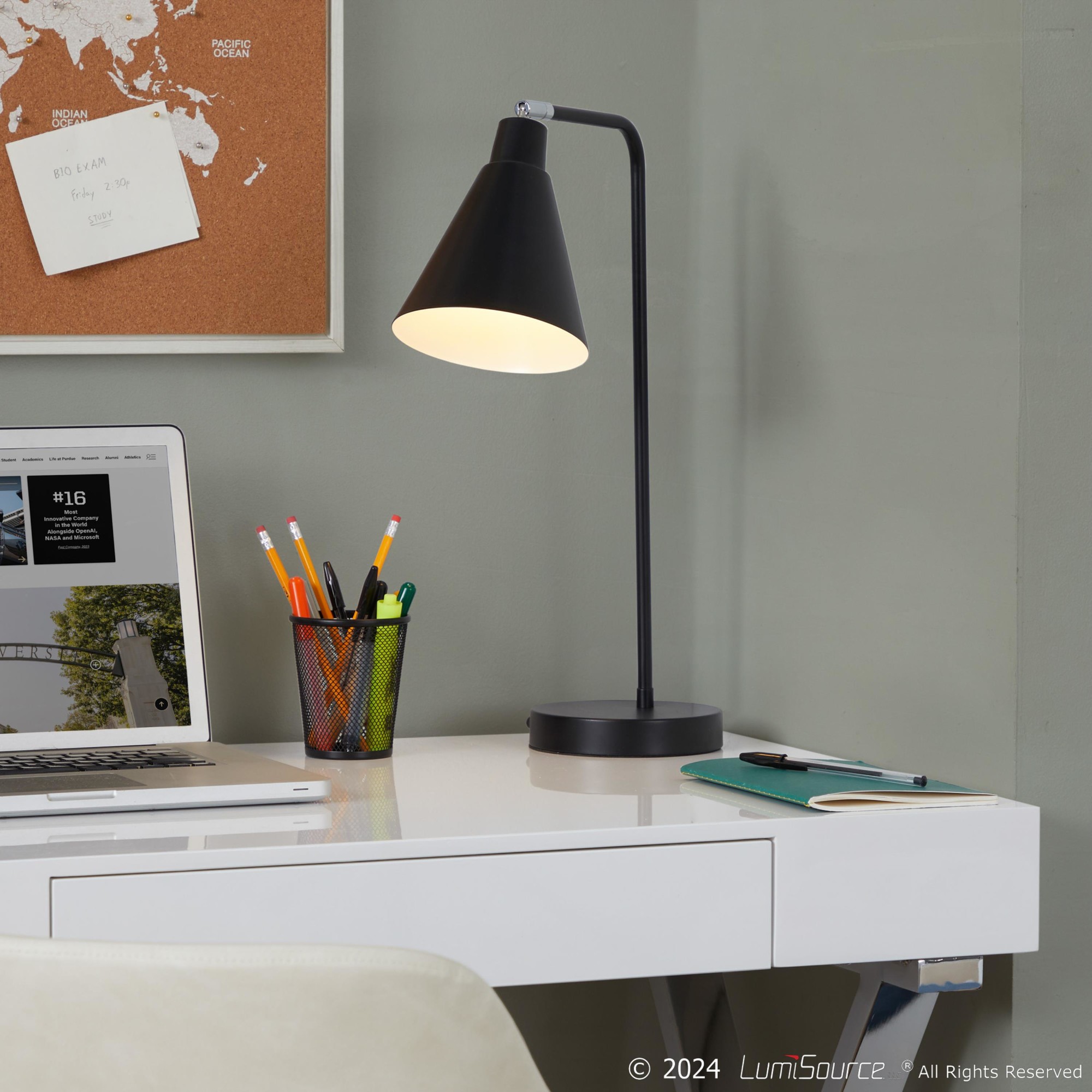 Pix 19" Metal Task Lamp With Usb